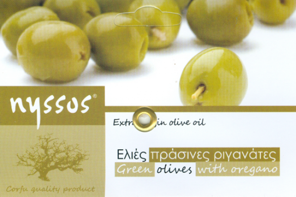 Grüne Oliven mit Oregano