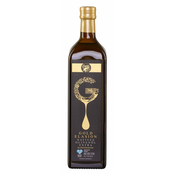 ELASION GOLD Natives Olivenöl Extra aus Kreta - 0,4% Säure - 1 Liter